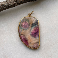 Blue/Pink Tourmaline in Matrix Pendant